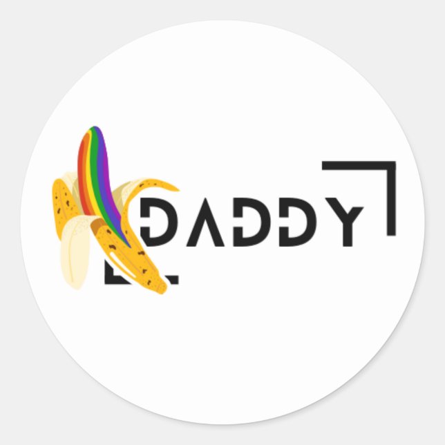 Rainbow Banana - Daddy - Gay Pride  Classic Round Sticker (Front)