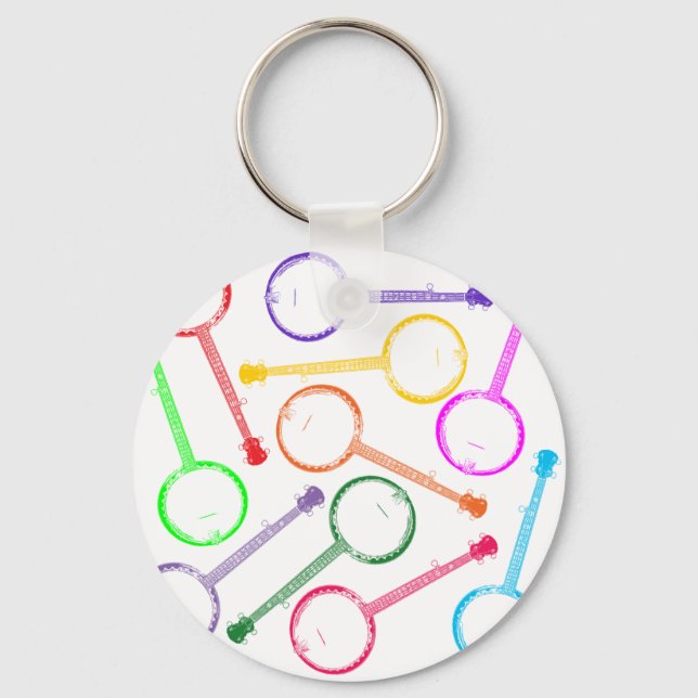 rainbow banjo keychain (Front)