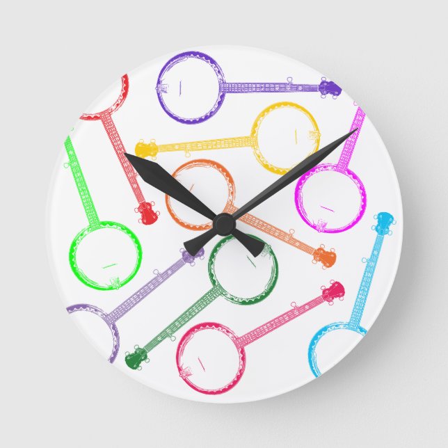 rainbow banjo round clock (Front)