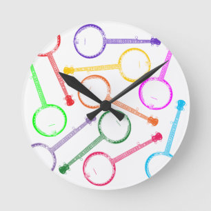rainbow banjo round clock