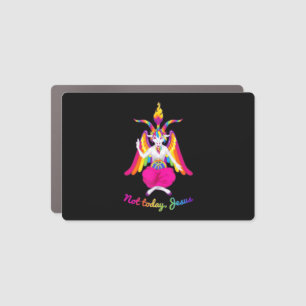 Rainbow Baphomet Not Today Jesus Kawaii Hail Satan Car Magnet