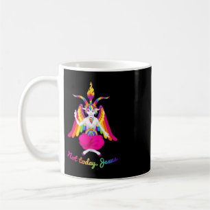 Rainbow Baphomet Not Today Jesus Kawaii Hail Satan Coffee Mug