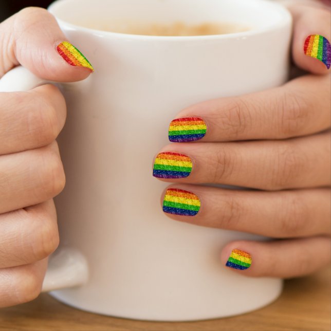 Rainbow Bar Minx Nail Wraps (Insitu - Mug)