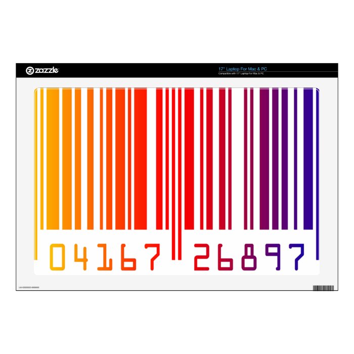 Rainbow Barcode Decal For 17" Laptop