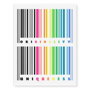 Rainbow Barcode Uniqueness & Originality Tattoos