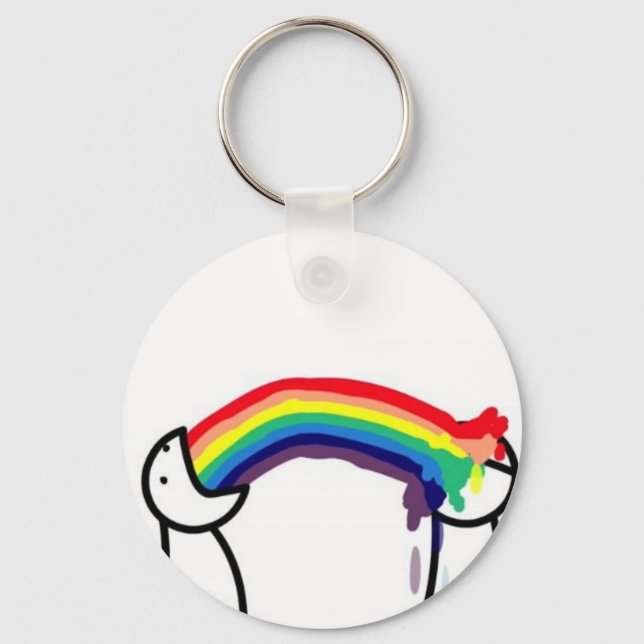 Rainbow Barf Keychain (Front)