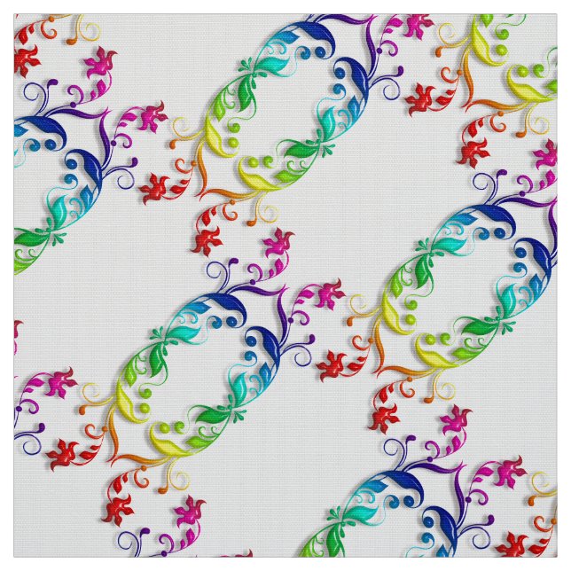 rainbow baroque element fabric (Swatch)