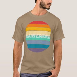 Rainbow BARTENDER Retro Vintage T-Shirt
