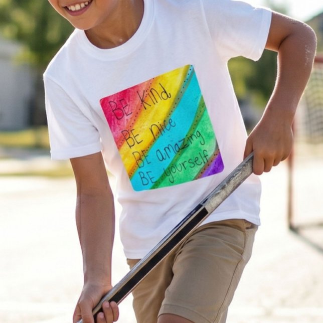Rainbow BE Kind BE Yourself Inspirational Saying T-Shirt (Creator Uploaded)
