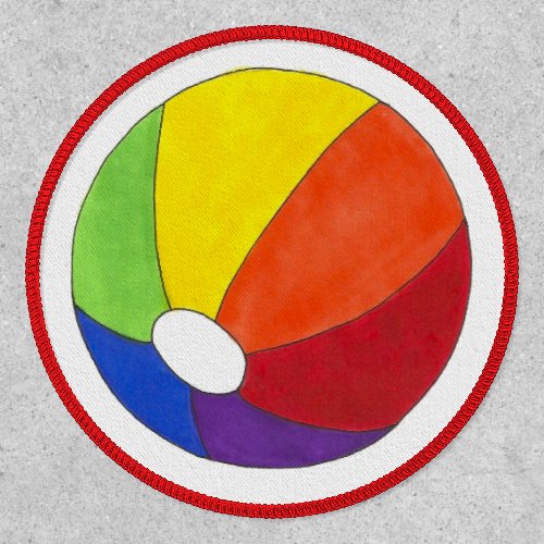 Rainbow Beach Ball Beachball Ocean Vacation Summer Patch