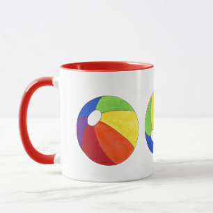 Rainbow Beach Ball Beachball Vacation Ocean Summer Mug
