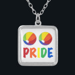 Rainbow Beach Ball LGBT Gay PRIDE Necklace<br><div class="desc">Necklace features an original marker illustration of a rainbow beach ball,  with PRIDE in a bold rainbow font.</div>