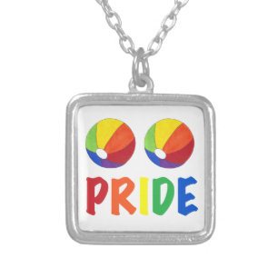 Rainbow Beach Ball LGBT Gay PRIDE Necklace