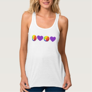 Rainbow Beach Ball Purple Heart LGBT Gay Pride Tank Top