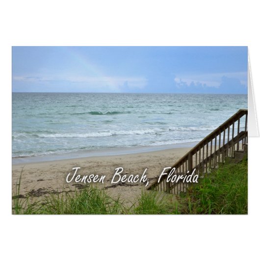 Rainbow Beach Steps Jensen Beach Florida Cards (Front Horizontal)