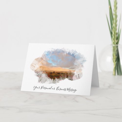 ~* Rainbow Beach Waves Ocean Artsy Floral AR11 Card