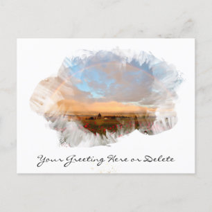 *~* Rainbow Beach Waves Ocean Artsy Floral AR11 Postcard