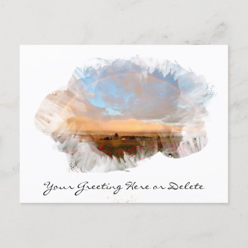 *~* Rainbow Beach Waves Ocean Artsy Floral AR11  Postcard