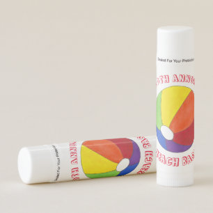 Rainbow Beachball Beach Ball Party Summer Fun Lip Balm
