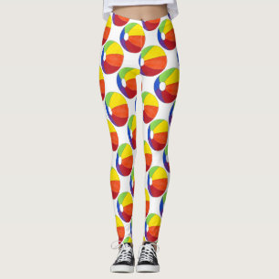 Rainbow Beachball Summer Beach Party Ball Leggings