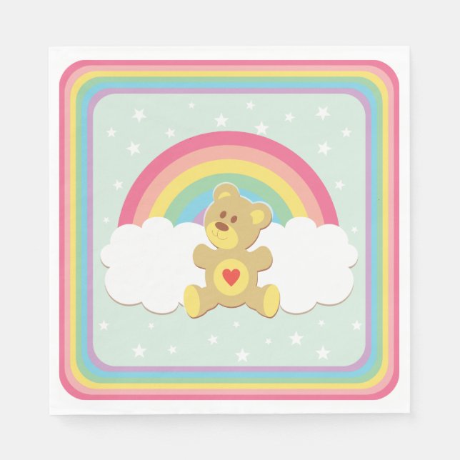 Rainbow Bear Bear Napkin. Napkins (Front)