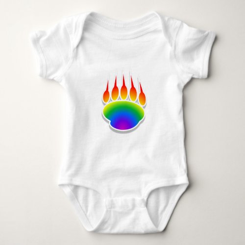 Rainbow Bear Paw Print Baby Bodysuit