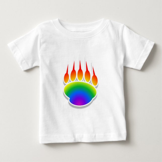 Rainbow Bear Paw Print Baby T-Shirt (Front)