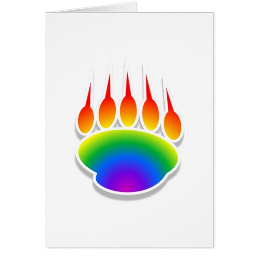 Rainbow Bear Paw Print Cards (Front)