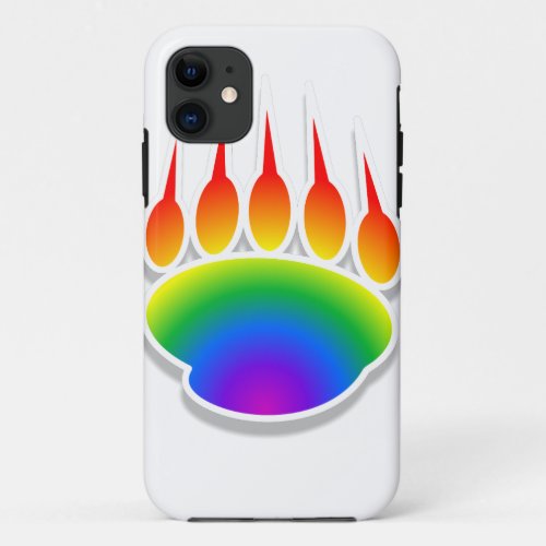 Rainbow Bear Paw Print iPhone 11 Case