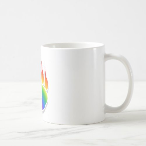 Rainbow Bear Paw Print Coffee Mug