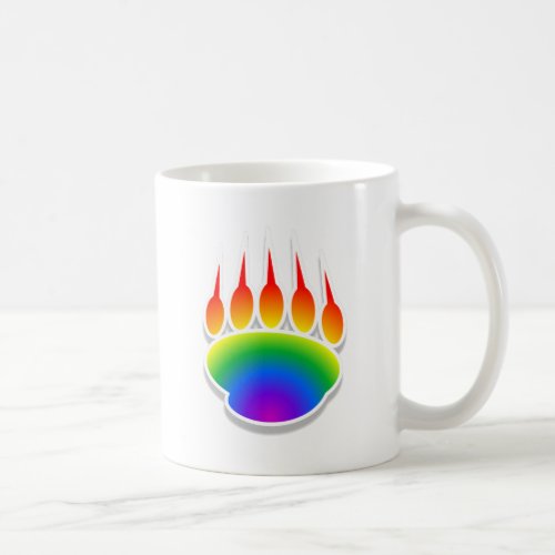 Rainbow Bear Paw Print Coffee Mug