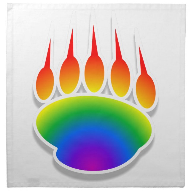 Rainbow Bear Paw Print Napkin (Front)