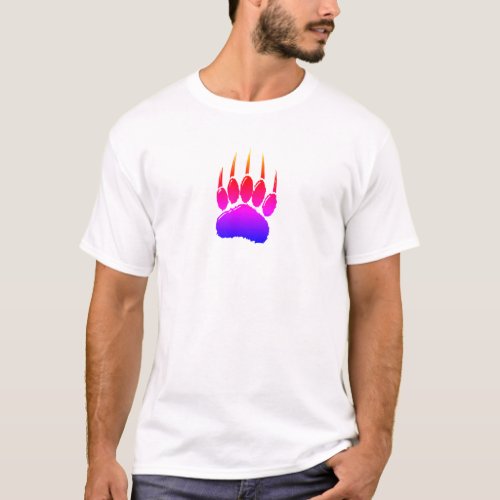 Rainbow Bear Paw Print T_Shirt