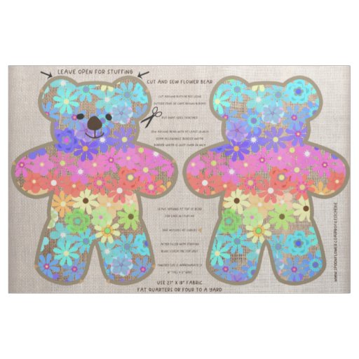 Rainbow Bear Soft Toy Cut and Sew Kit Fabric