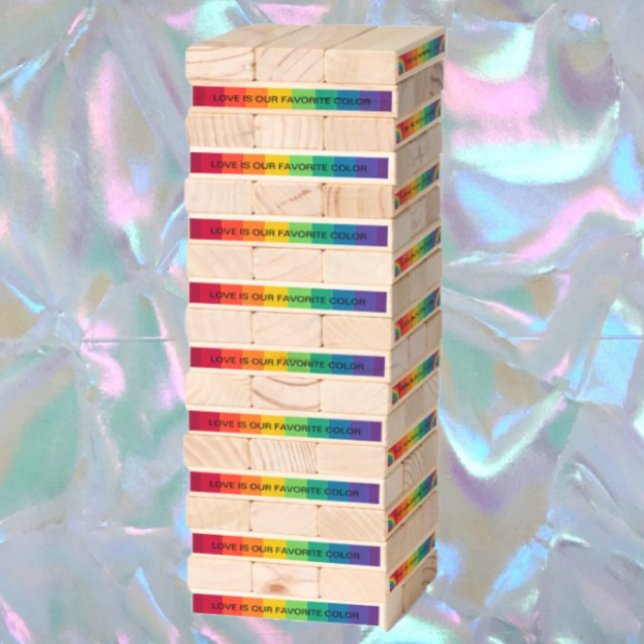 Rainbow Beautiful Wedding Game Monogram Name Toppl Topple Tower (Creator Uploaded)