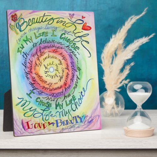 Rainbow Beauty in Life Cancer Poem Gift Plaque