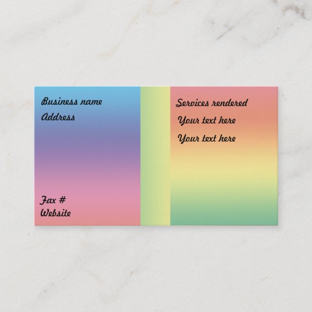 Rainbow Beauty Medium - Business Card (Front)