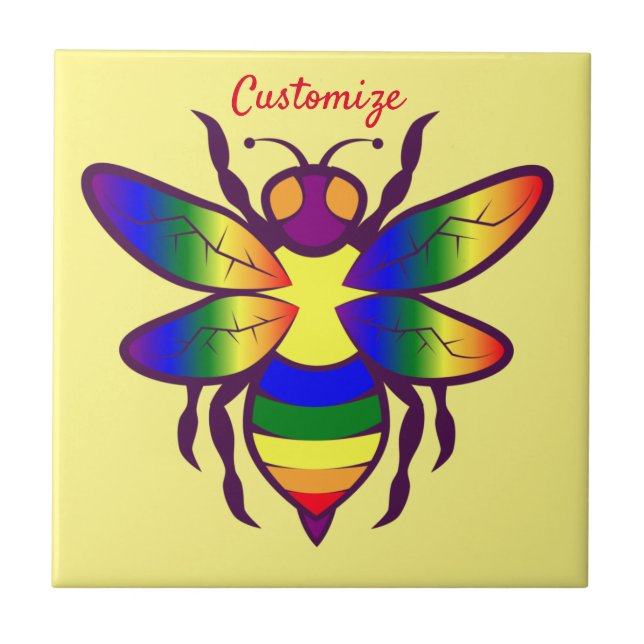 Rainbow Bee Thunder_Cove  Ceramic Tile (Front)
