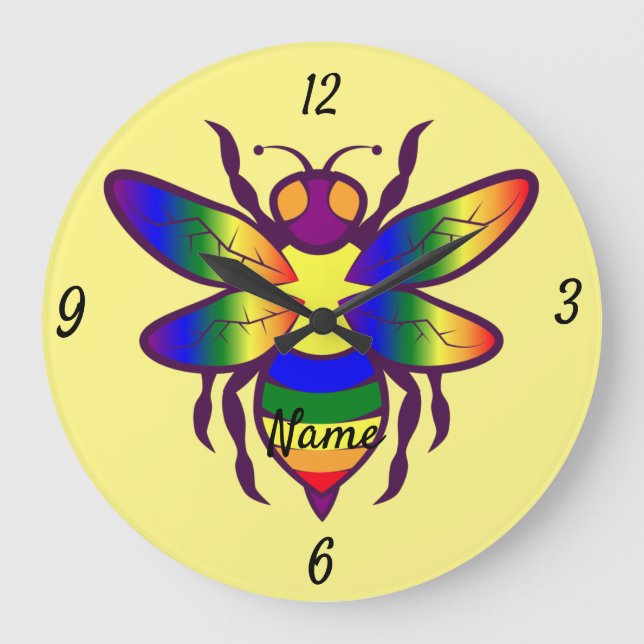 Rainbow Bee Thunder_Cove Large Clock (Front)