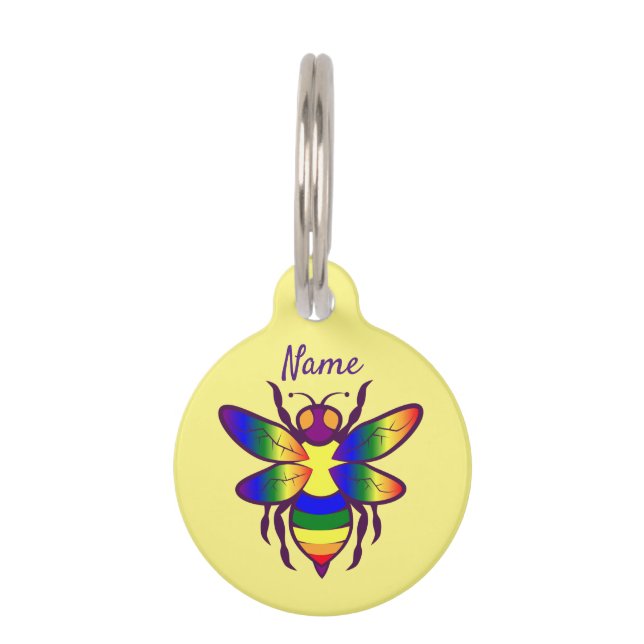 Rainbow Bee Thunder_Cove  Pet ID Tag (Front)