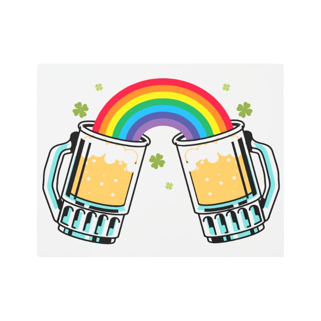 RAINBOW BEER CUSTOMIZABLE ADD YOUR OWN NAME/PHRASE METAL PRINT (Front)