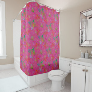Rainbow Bees at Dusk Shower Curtain