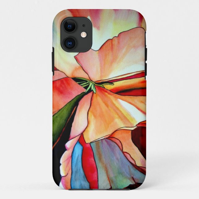Rainbow Begonia flower watercolour original art Case-Mate iPhone Case (Back)