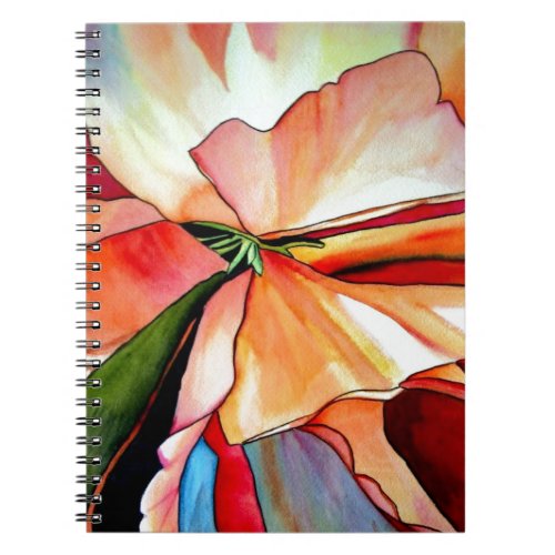 Rainbow Begonia flower watercolour original art Notebook