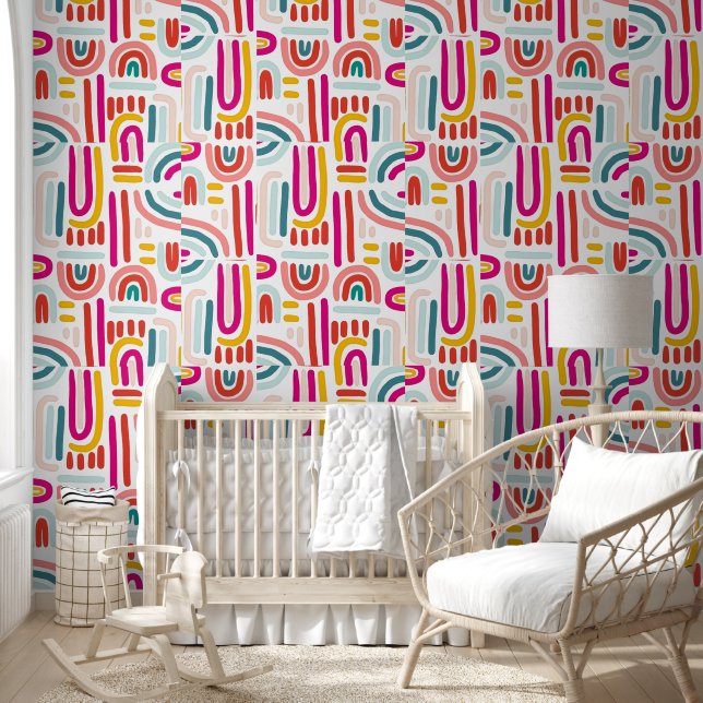 Rainbow Beige Wall Wallpaper – Soft & Modern Kids  Wallpaper (Kids)