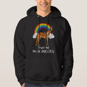 Rainbow Belgian Malinoi Trust Me I'm A Unicorn Dog Hoodie