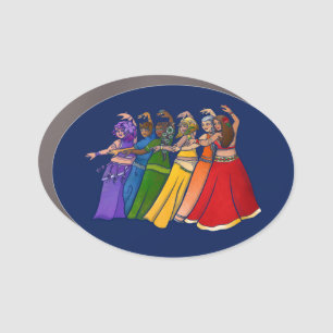 Rainbow Belly Dancer Art Belly Dance Car Magnet