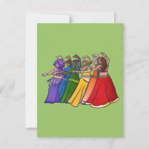 Rainbow Belly Dancer Art Belly Dance  Postcard