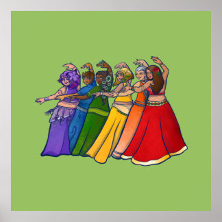 Rainbow Belly Dancer Art Belly Dance Poster