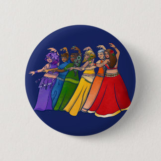 Rainbow Belly Dancer Art Belly Dance Troupe Button